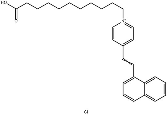 N-(10-carboxy)decamethylene-4-(1-naphthylvinyl)pyridinium Struktur