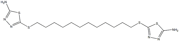 5-[12-[(5-amino-1,3,4-thiadiazol-2-yl)sulfanyl]dodecylsulfanyl]-1,3,4- thiadiazol-2-amine,87202-65-1,结构式