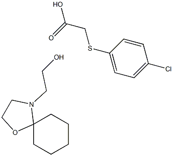 1-Oxo-4-azaspiro(4.5)decane-4-ethanol compd. with ((p-chlorophenyl)thi o)acetic acid (1:1)|