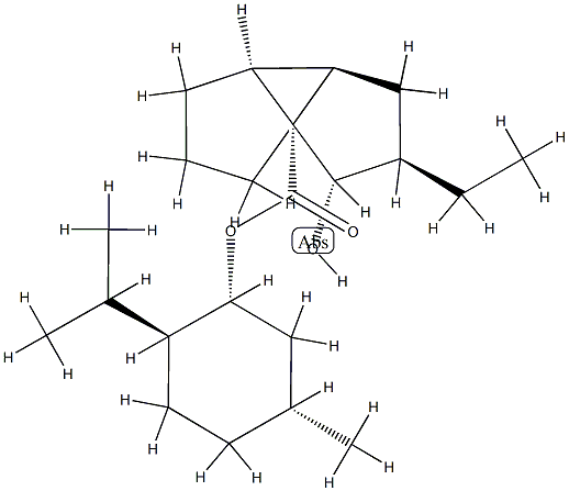 (1S,3R,6α)-3β-Ethyl-4α-hydroxytricyclo[4.3.0.01,5]nonane-5β-carboxylic acid [2α-(1-methylethyl)-5β-methylcyclohexan-1β-yl] ester Structure