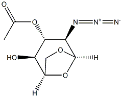 1,6-脱水-2-叠氮基-2-脱氧-BETA-D-吡喃葡萄糖 3-乙酸酯 结构式