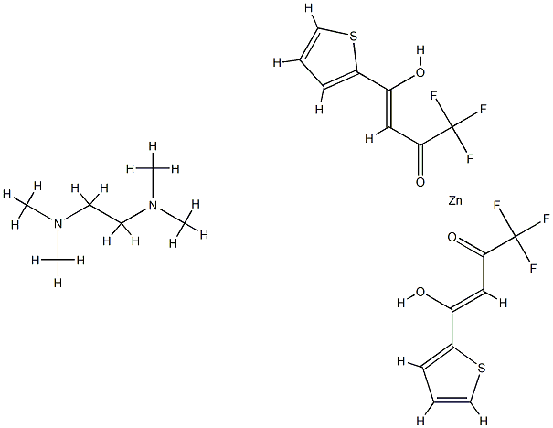 双[4,4,4-三氟-1-(2-噻吩基-1,3-丁二酮)锌TMEDA加合物 结构式