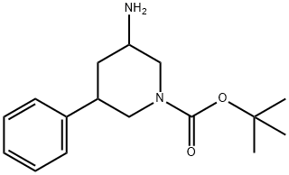 叔-丁基 3-氨基-5-苯基哌啶-1-甲酸基酯,874361-26-9,结构式