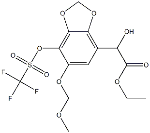 1,3-苯并间二氧杂环戊烯-4-乙酸,Α-羟基-6-(甲氧基甲氧基)-7 - [[(三氟甲基)磺酰基 结构式