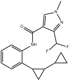 Mixture of 2′-[(1RS,2RS)-1,1′-Bicycloprop-2-yl]-3-(difluoromethyl)-1-methylpyrazole-4-carboxanilide and 2′-[(1RS,2SR)-1,1′-bicycloprop-2-yl]-3-(difluoromethyl)-1-methylpyrazole-4-carboxanilide Structure