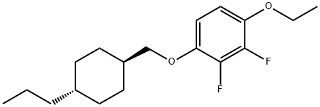 1-エトキシ-2,3-ジフルオロ-4-(trans-4-プロピルシクロヘキシルメトキシ)ベンゼン 化学構造式