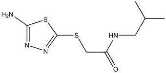 2-[(5-amino-1,3,4-thiadiazol-2-yl)sulfanyl]-N-(2-methylpropyl)acetamide 化学構造式