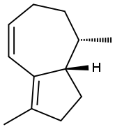 (3aR)-2,3,3aβ,4,5,6-ヘキサヒドロ-1,4β-ジメチルアズレン 化学構造式