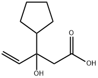 3-Cyclopentyl-3-hydroxypent-4-enoic acid 化学構造式