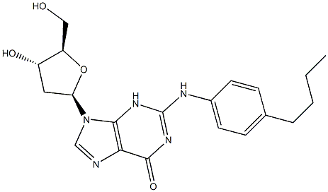 N(2)-(4-n-butylphenyl) 2'-deoxyguanosine Struktur