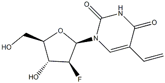 1-(2-deoxy-(2-fluoroarabinofuranosyl))-5-vinyluracil 结构式