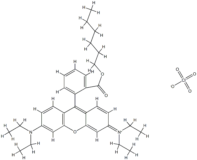 RhodaMine B, hexyl ester perchlorate [R 6] Struktur