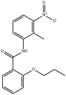 N-(2-methyl-3-nitrophenyl)-2-propoxybenzamide 化学構造式