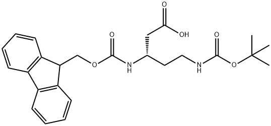 (S)-N-beta-(9H-Fluoren-9-yl)MethOxy]Carbonyl N-delta-(Tert-Butoxy)Carbonyl 3,5-diaminopentanoic acid Structure