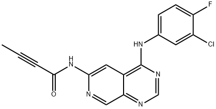 N-(4-[(-3-Chloro-4-fluorophenyl)amino]pyrido[3,4-d]pyrimidin-6-yl-2-butynamide Struktur