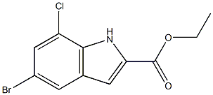 LBUXIBDYQIDKDB-UHFFFAOYSA-N|5-溴-7-氯-1H-吲哚-2-甲酸乙酯