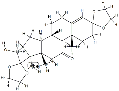 17,21-Dihydroxy-pregn-4-ene-3,11,20-trione 3,20-Diethylene Ketal Structure