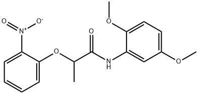 N-(2,5-dimethoxyphenyl)-2-(2-nitrophenoxy)propanamide 化学構造式