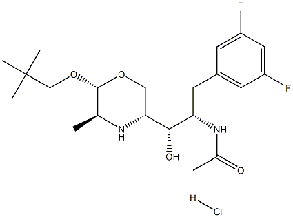 AcetaMide, N-[(1S,2S)-1-[(3,5-difluorophenyl)Methyl]-2-[(3R,5S,6R)-6-(2,2-diMethylpropoxy)-5-Methyl-3-Morpholinyl]-2-hydroxyethyl]-, (HCl salt) Struktur