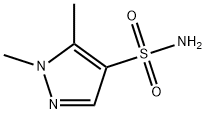 1,5-ジメチル-1H-ピラゾール-4-スルホンアミド 化学構造式