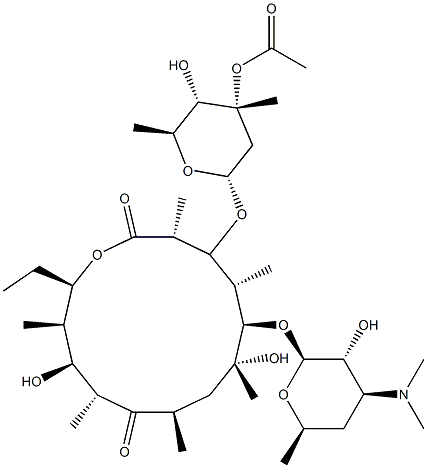 3'-O-Demethyl-3'-O-acetyl-12-deoxyerythromycin 结构式