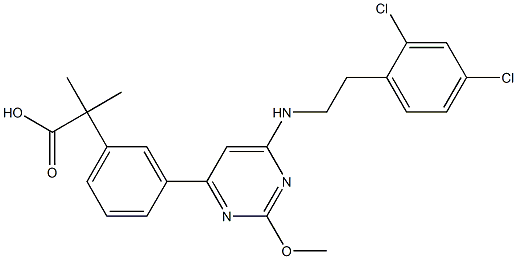 885066-67-1 2-(3-(6-(2-(2,4-二氯苯基)乙基氨基)-2-甲氧基嘧啶-4-基)苯基)-2-甲基丙酸