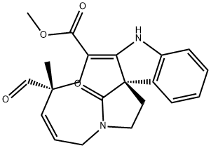 (5Z,7R,9Z,14bS)-7-Formyl-1,2,4,7,8,10-hexahydro-7-methyl-15-oxo-3,14b-methanoazacycloundecino[5,4-b]indole-9-carboxylic acid methyl ester Struktur