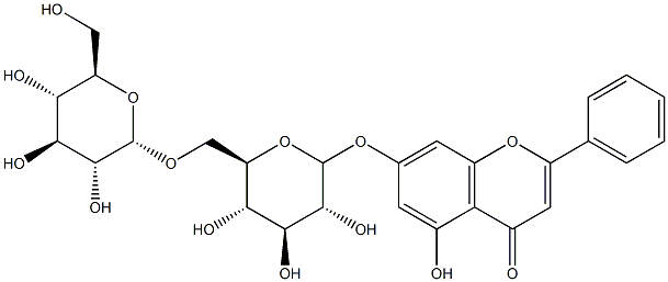 クリシン7-O-β-ゲンチオビオシド 化学構造式