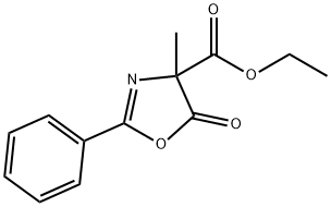 4-Oxazolecarboxylic  acid,  4,5-dihydro-4-methyl-5-oxo-2-phenyl-,  ethyl  ester 化学構造式