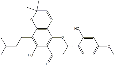 (S)-2,3-Dihydro-5-hydroxy-2-(2-hydroxy-4-methoxyphenyl)-8,8-dimethyl-6-(3-methyl-2-butenyl)-4H,8H-benzo[1,2-b:3,4-b']dipyran-4-one,88660-16-6,结构式