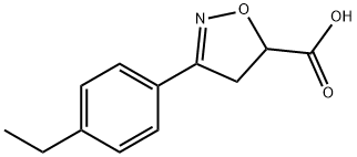 3-(4-エチルフェニル)-4,5-ジヒドロ-1,2-オキサゾール-5-カルボン酸 化学構造式