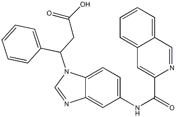 1H-Benzimidazole-1-propanoic  acid,  5-[(3-isoquinolinylcarbonyl)amino]--bta--phenyl-,887270-89-5,结构式