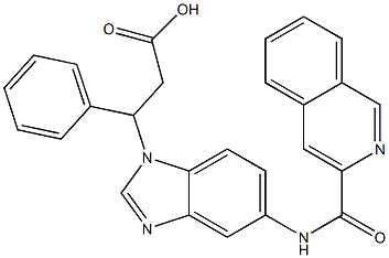 1H-Benzimidazole-1-propanoic  acid,  5-[(3-isoquinolinylcarbonyl)amino]--bta--phenyl- 结构式