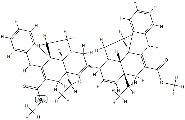 (5α,5'α,8'β,12β,12'β,19α,19'α)-2,2',3,3',6,6',7,7'-Octadehydro-7,8'-biaspidospermidine-3,3'-dicarboxylic acid dimethyl ester Structure