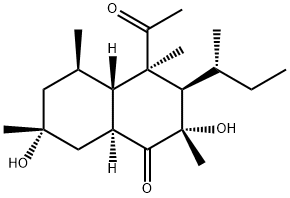 (2S,3R,4R,4aα,8aβ)-4-Acetyl-3,4,4a,5,6,7,8,8a-octahydro-2β,7β-dihydroxy-2α,4,5α,7α-tetramethyl-3-[(R)-1-methylpropyl]-1(2H)-naphthalenone Structure