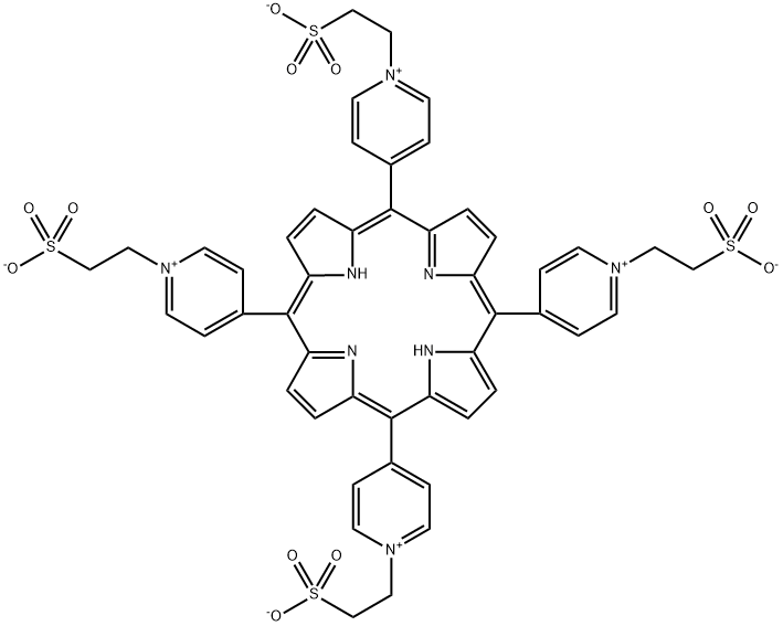 5,10,15,20-tetra(4-N-sulfoethylpyridinim)porphyrin 结构式