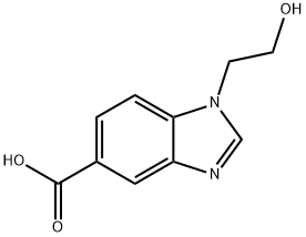 1-(2-hydroxyethyl)-1H-benzimidazole-5-carboxylic acid(SALTDATA: FREE) Struktur