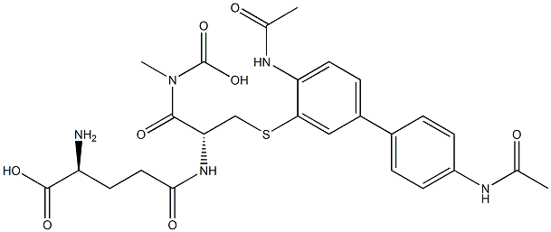 Glycine, N-(S-(4,4'-bis(acetylamino)(1,1'-biphenyl)-3-yl)-N-L-gamma-glutamyl-L-cysteinyl)-,89014-16-4,结构式