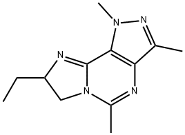 2-エチル-2,3-ジヒドロ-5,7,9-トリメチル-9H-イミダゾ[1,2-c]ピラゾロ[3,4-e]ピリミジン 化学構造式