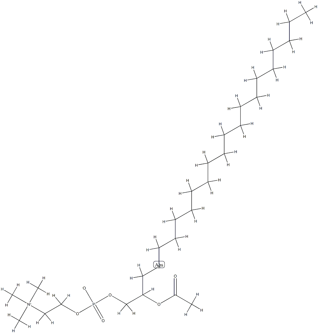 2-Acetyl-S-octadecyl-1-thioglycero-3-phosphocholine Structure