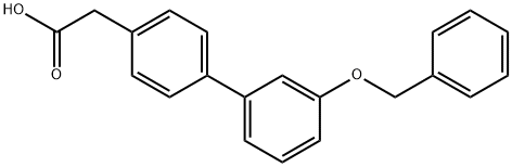 4-[3-(ベンジルオキシ)フェニル]フェニル酢酸 化学構造式
