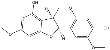 [6aS,(+)]-6aβ,11aβ-Dihydro-2,9-dimethoxy-6H-benzofuro[3,2-c][1]benzopyran-3,7-diol Structure