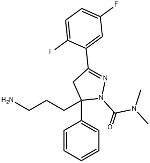 5-(3-Amino-propyl)-3-(2,5-difluoro-phenyl)-5-phenyl-4,5-dihydro-pyrazole-1-carboxylic acid dimethylamide Structure