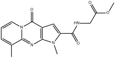 methyl 2-(1,9-dimethyl-4-oxo-1,4-dihydropyrido[1,2-a]pyrrolo[2,3-d]pyrimidine-2-carboxamido)acetate 结构式
