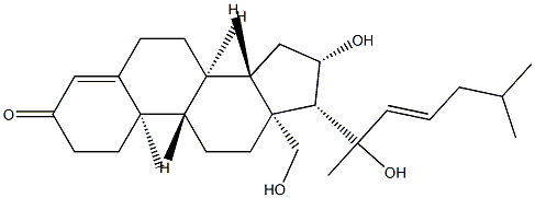 (20ξ,22E)-16β,18,20-Trihydroxy-4,22-cholestadien-3-one,89837-98-9,结构式