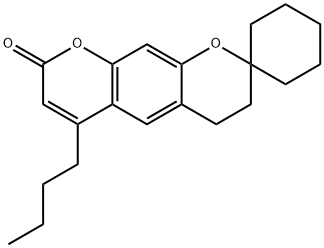 6-butyl-3,4-dihydro-8H-spiro[cyclohexane-1,2-pyrano[3,2-g]chromen]-8-one Structure