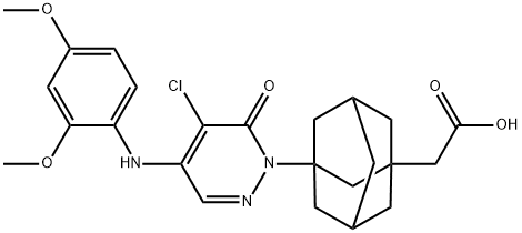 Tricyclo[3.3.1.13,?7]?decane-?1-?acetic acid, 3-?[5-?chloro-?4-?[(2,?4-?dimethoxyphenyl)?amino]?-?6-?oxo-?1(6H)?-?pyridazinyl]?- 结构式