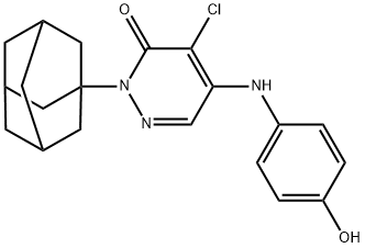 3(2H)-Pyridazinone,  4-chloro-5-[(4-hydroxyphenyl)amino]-2-tricyclo[3.3.1.13,7]dec-1-yl- Structure