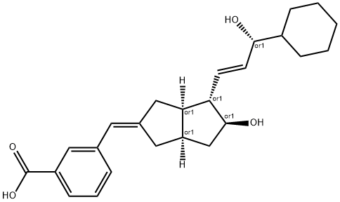 89955-40-8 Benzoic acid, 3-((4-(3-cyclohexyl-3-hydroxy-1-propenyl)hexahydro-5-hyd roxy-2(1H)-pentalenylidene)methyl)-, (2E,3aalpha,4alpha(1E,3R*),5beta, 6aalpha)-(+-)-