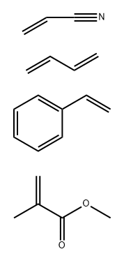 2-Propenoic acid, 2-methyl-, methyl ester, polymer with 1,3-butadiene, ethenylbenzene and 2-propenenitrile Structure